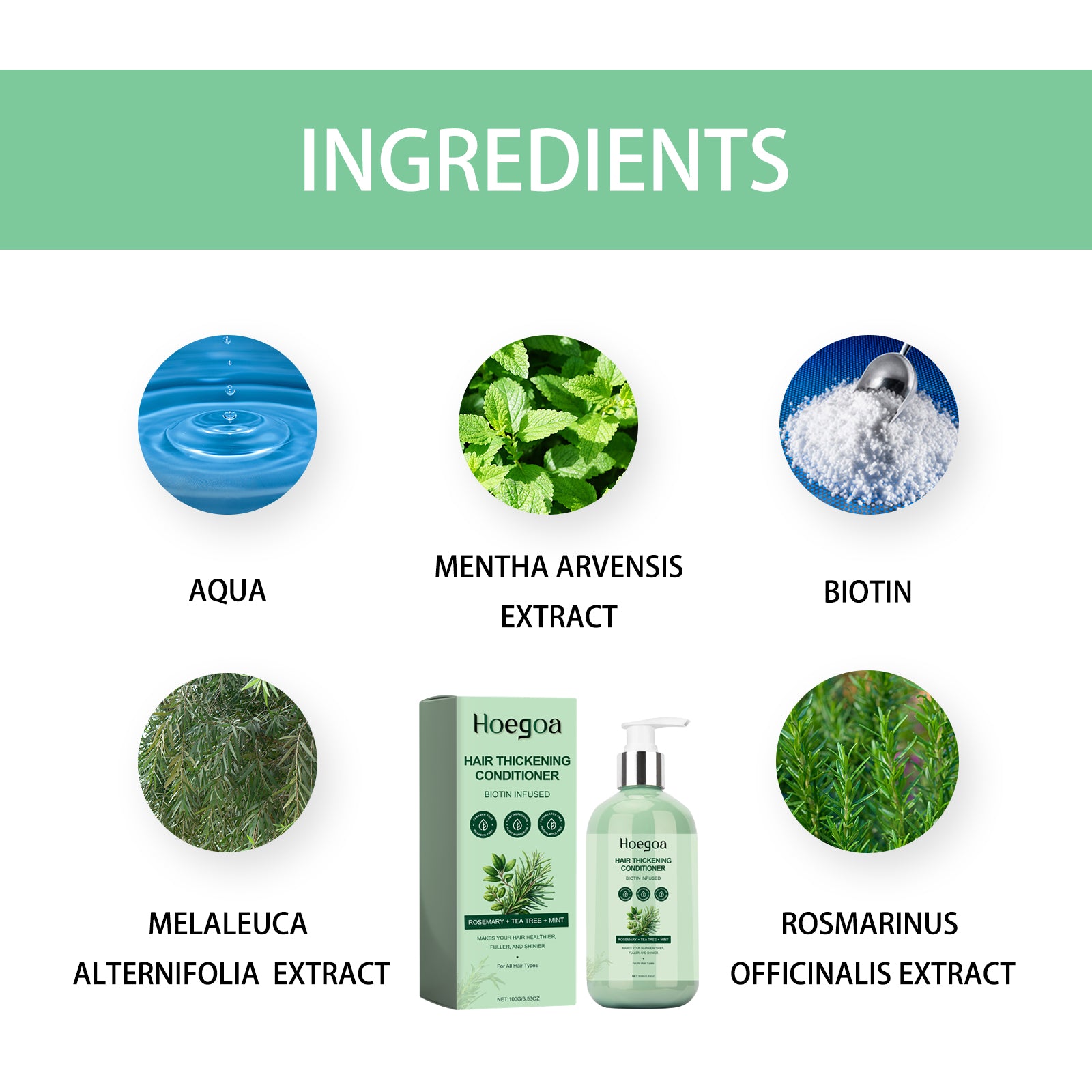 Hoegoa Hair Thickening Conditioner, Deep Moisturizing Repair Ironing And Dyeing Dry Hair And Frizzy Hair With Split Ends