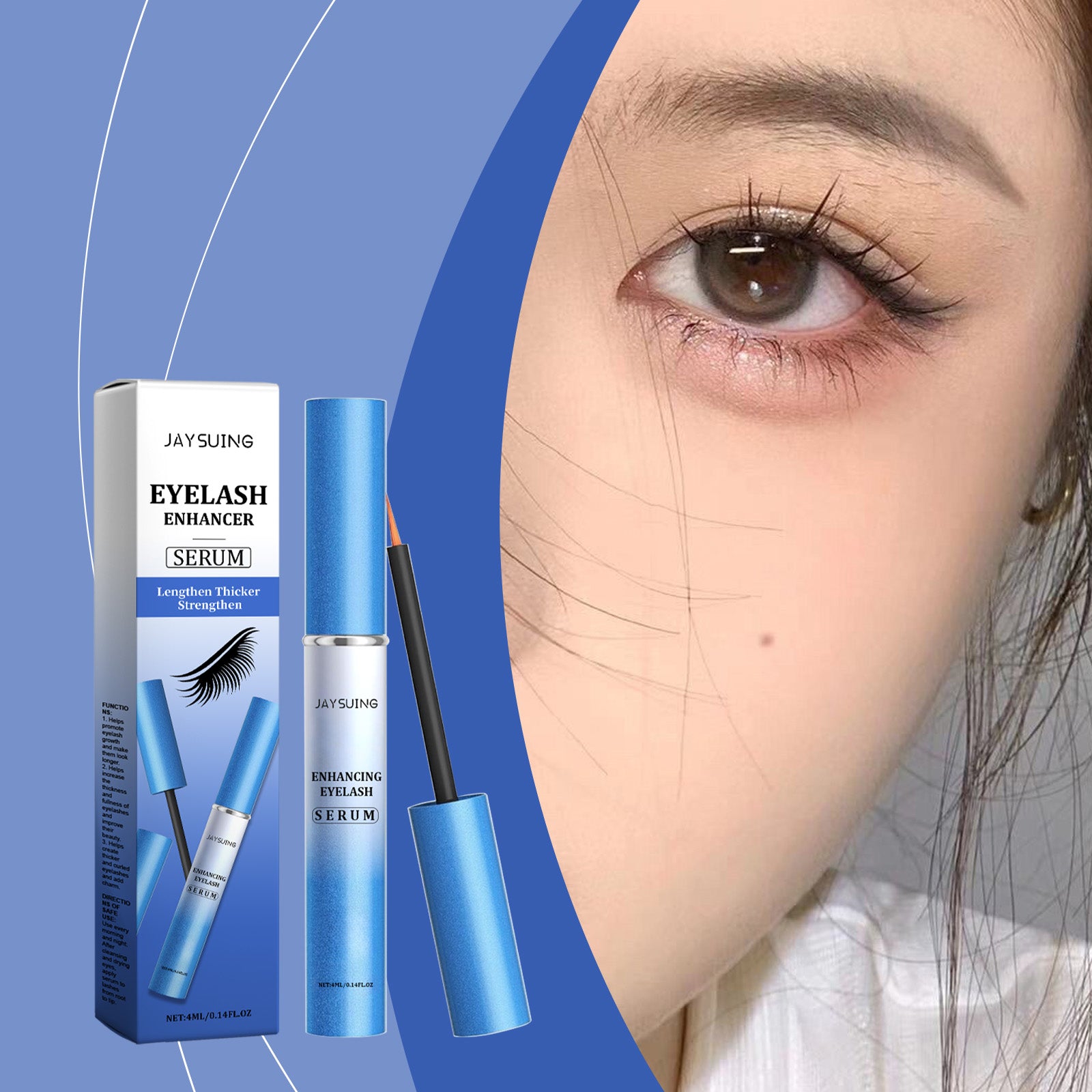 Jaysuing Mascara, Curls Naturally Without Makeup Smudging. It Is Waterproof, Sweat-Proof And Not Easy To Smudge. It Is A Daily Beauty Mascara