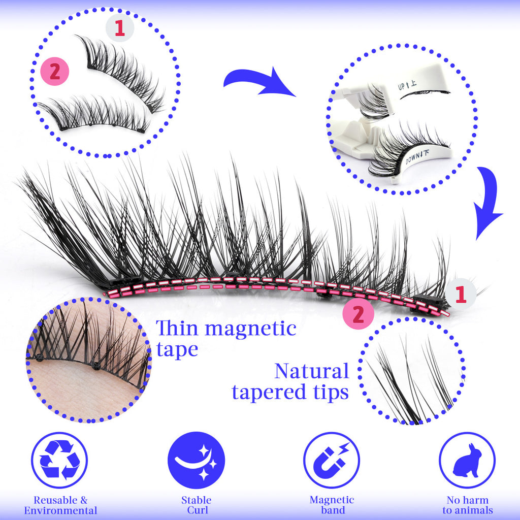 Waterproof Reusable Natural Thick No Glue Required Eyelashes