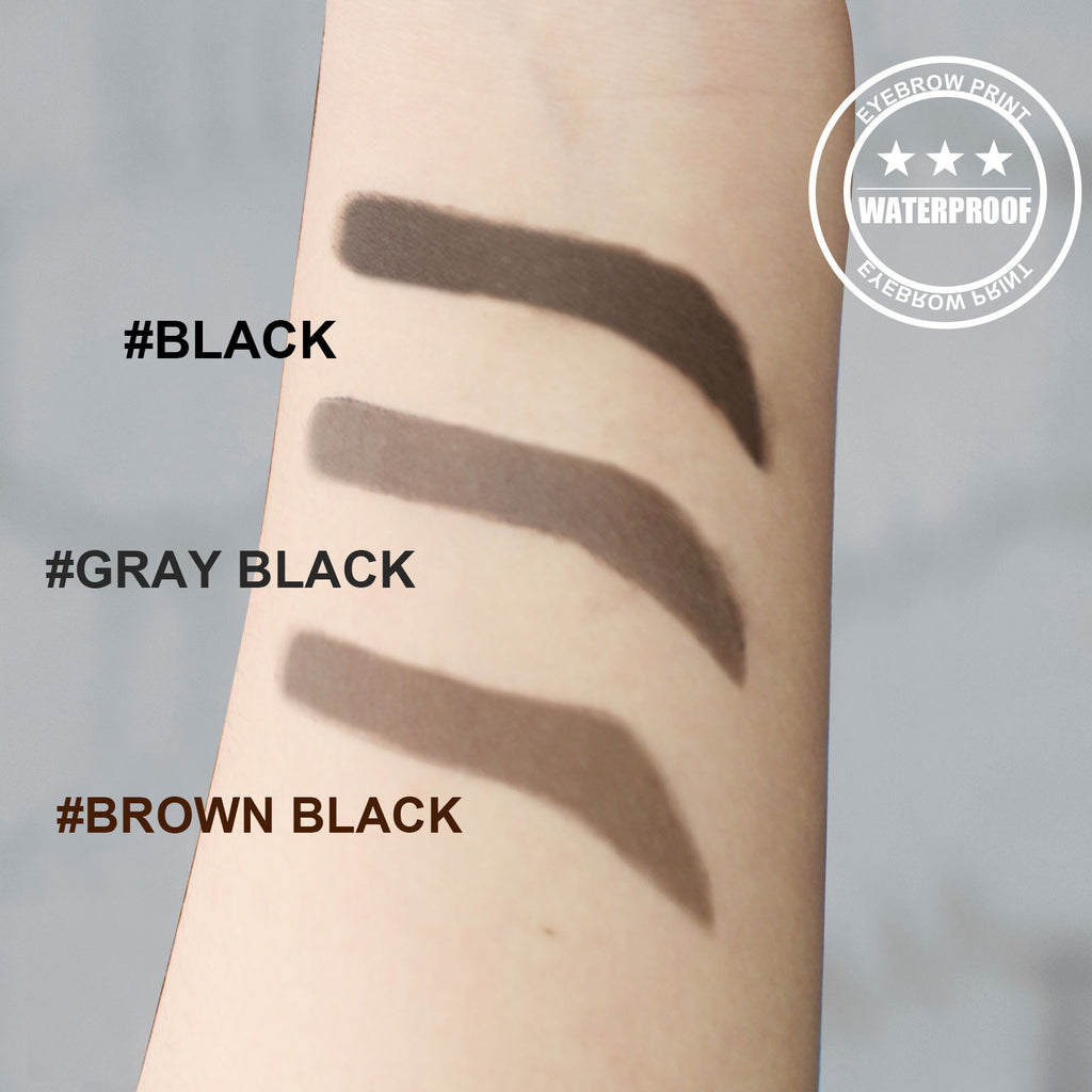 EELHOE Hairline Eyebrow Marks (Grayish Black With Eyebrow Card) Eyebrow Cake For Hairline Eyebrow Marks, Natural And Lazy Eyebrows, Quick Makeup For Eyebrow Marks