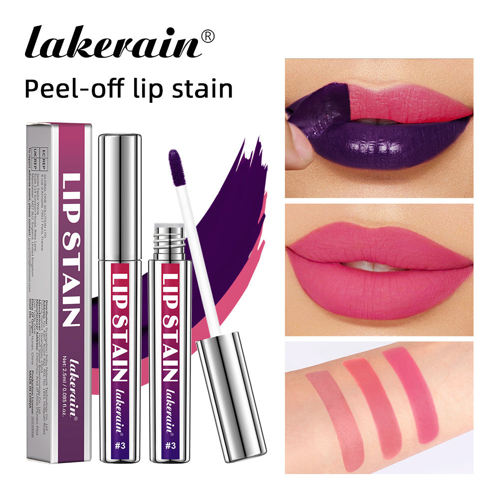Lakerain Silver Tube Peel-Off Lip Gloss, Non-Transfer, Long-Lasting Matte Lipstick