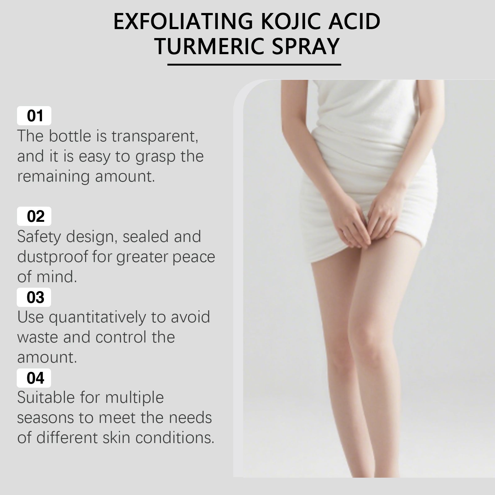 Kojic acid turmeric cutin cleaning spray