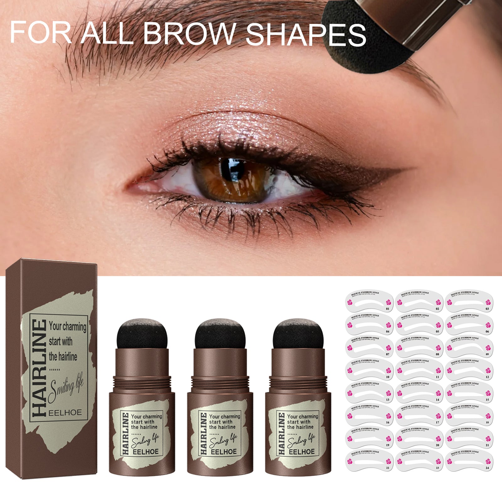 EELHOE Hairline, Eyebrow Marks, Eyebrow Cards, Eyebrow Cakes, Hairline, Eyebrow Marks, Natural, Lazy Eyebrows, Quick Makeup, Eyebrow Marks