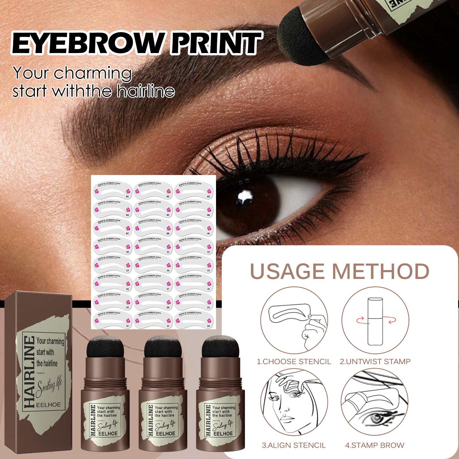 EELHOE Hairline, Eyebrow Marks, Eyebrow Cards, Eyebrow Cakes, Hairline, Eyebrow Marks, Natural, Lazy Eyebrows, Quick Makeup, Eyebrow Marks