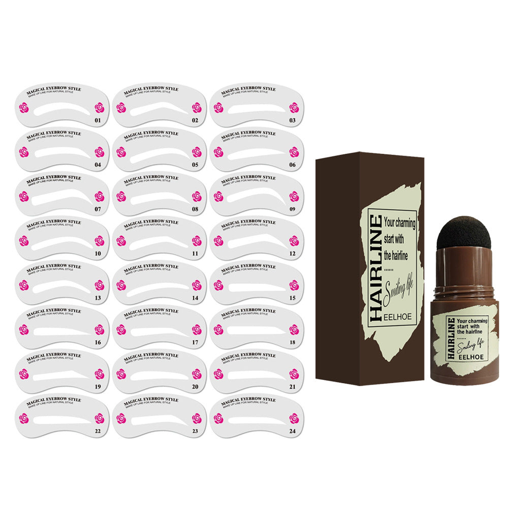 EELHOE Hairline Eyebrow Marks (Grayish Black With Eyebrow Card) Eyebrow Cake For Hairline Eyebrow Marks, Natural And Lazy Eyebrows, Quick Makeup For Eyebrow Marks