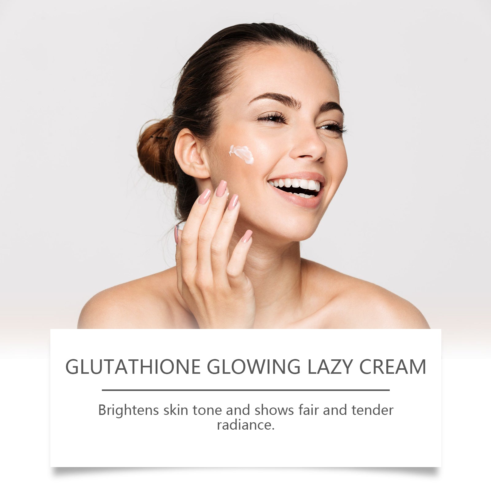 OUHOE Glutathione Glowing Lazy Cream, Fade Fine Lines Moisturizing And Brightening Concealer Long-Lasting Natural No Fake White Slacker Cream