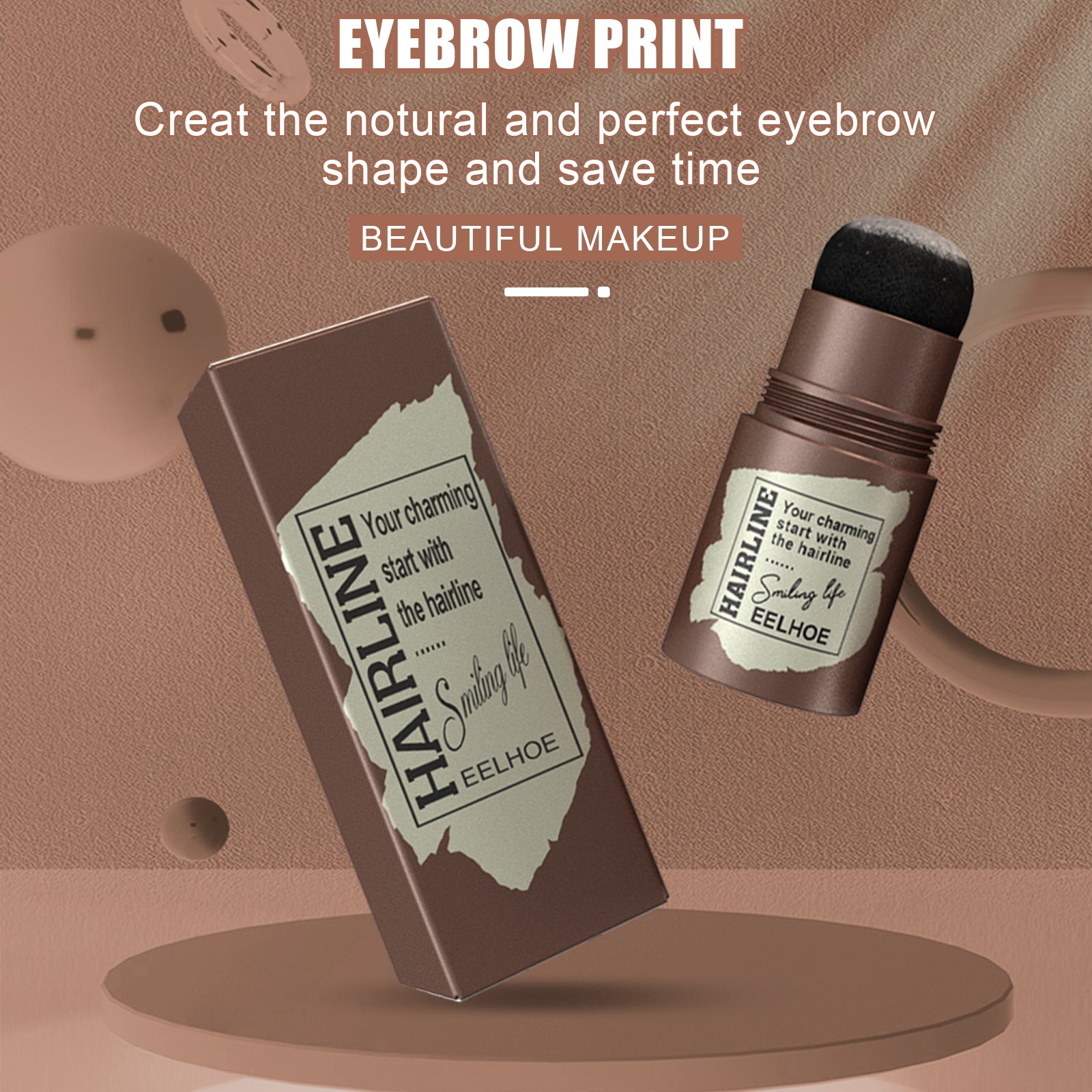 EELHOE Hairline Eyebrow Marks (Grayish Black With Eyebrow Card) Eyebrow Cake For Hairline Eyebrow Marks, Natural And Lazy Eyebrows, Quick Makeup For Eyebrow Marks