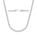 Copper Plated 18K Gold Zirconia Tennis Necklace Fashion Trendy Style Neck Chain
