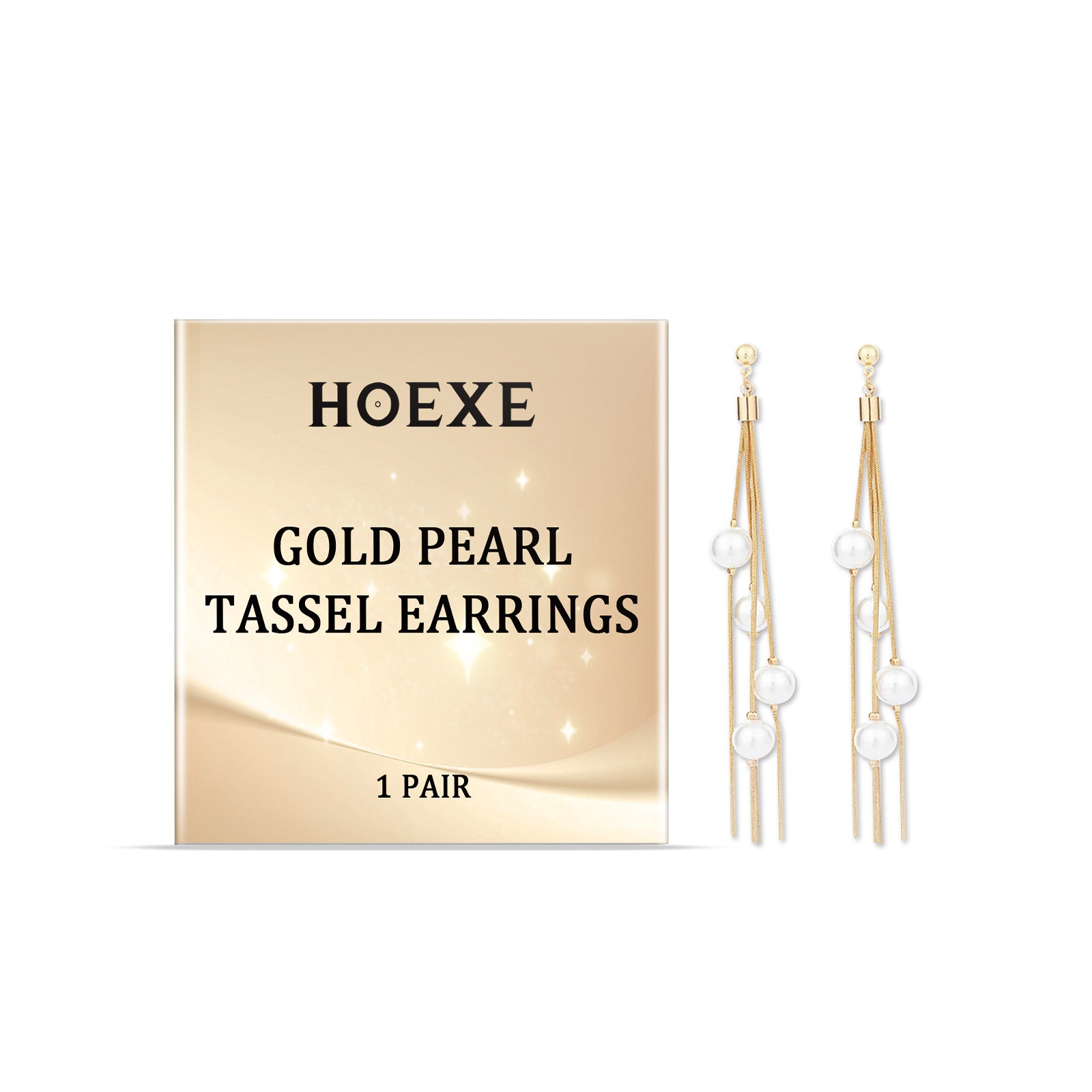 Hoexe Gold Pearl Fringe Earrings Trend Fashion Dating Niche Design Sense Temperament Fringe Earrings For Women