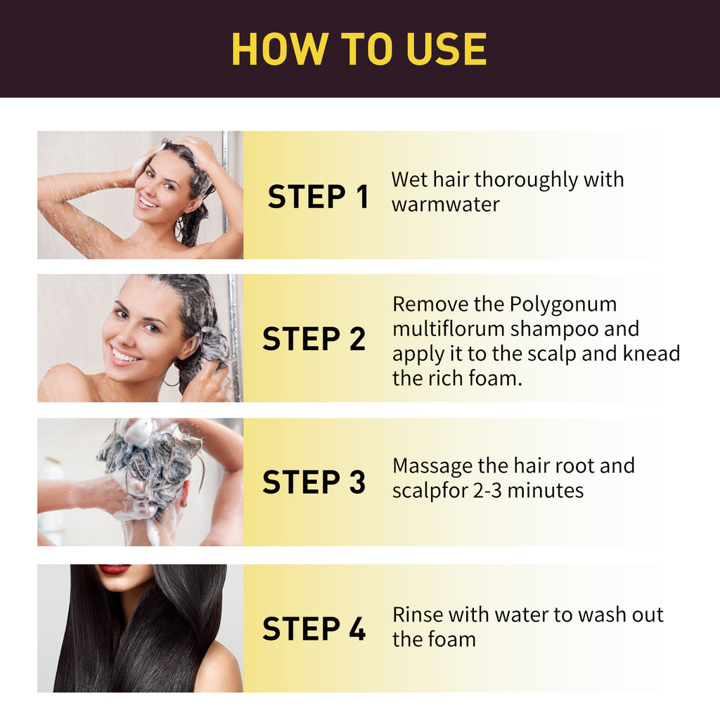 EELHOE White To Black Dyed Shampoo (Natural Brown) Polygonum Multiflorum Essence Moisturizing, Cleaning And Repairing Black And Smooth Hair Shampoo