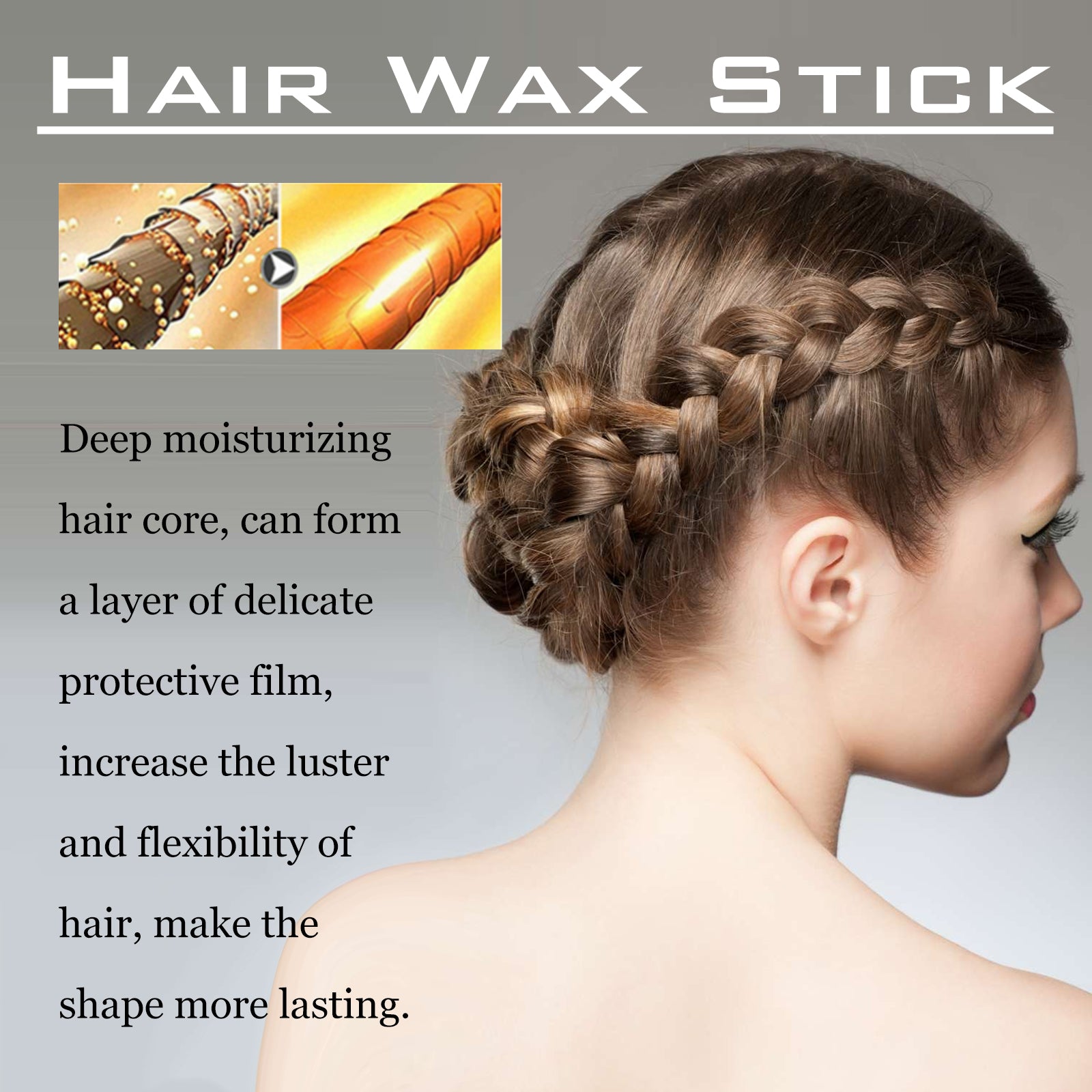 Hoegoa Hair Wax Stick, For Breaking Hair And Hair Care, Natural Luster, Smoothing Frizz, Long-Lasting Styling, And Breaking Hair Care Stick