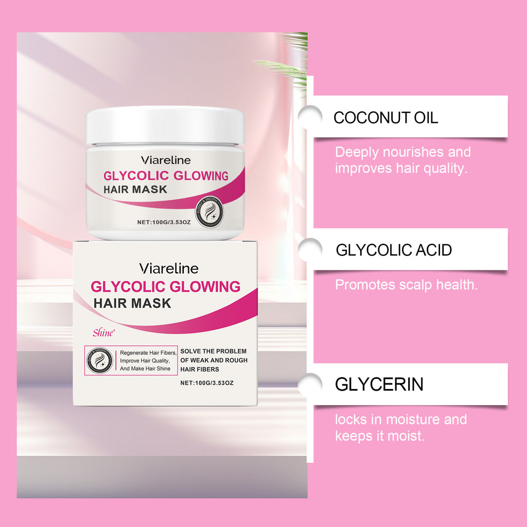 Viareline Glossy Moisturizing Hair Mask Hydrating Moisturizing And Smooth Smoothing Treatment Hair Mask For Dry And Irritated Hair
