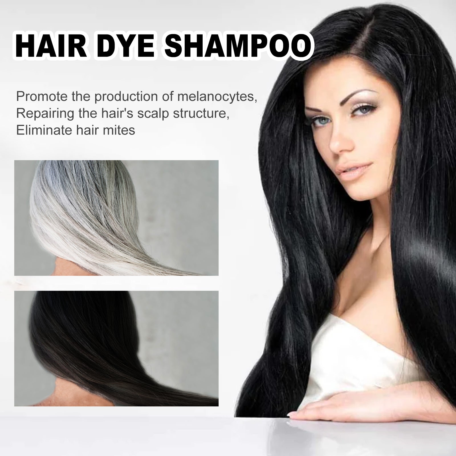 EELHOE White To Black Dyed Shampoo (Natural Brown) Polygonum Multiflorum Essence Moisturizing, Cleaning And Repairing Black And Smooth Hair Shampoo